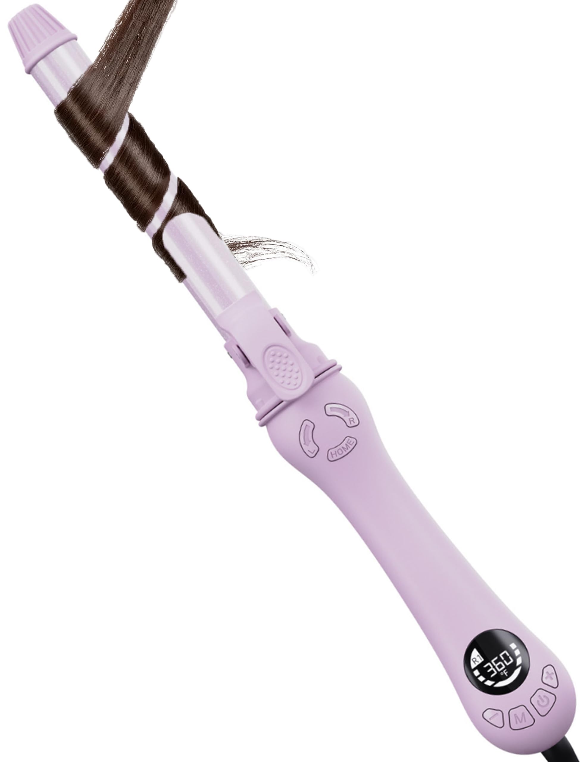 LANVIER 1-inch automatic rotating curler barrel closeup for precise, even curling results