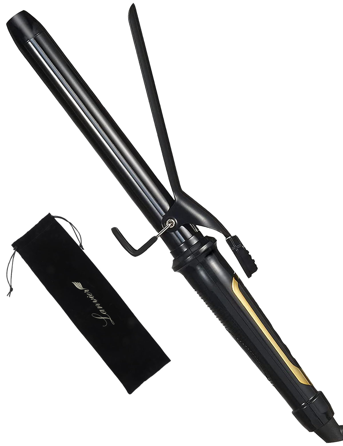 LANVIER curling iron 1inch long barrel delivers versatile curl options for long hair.