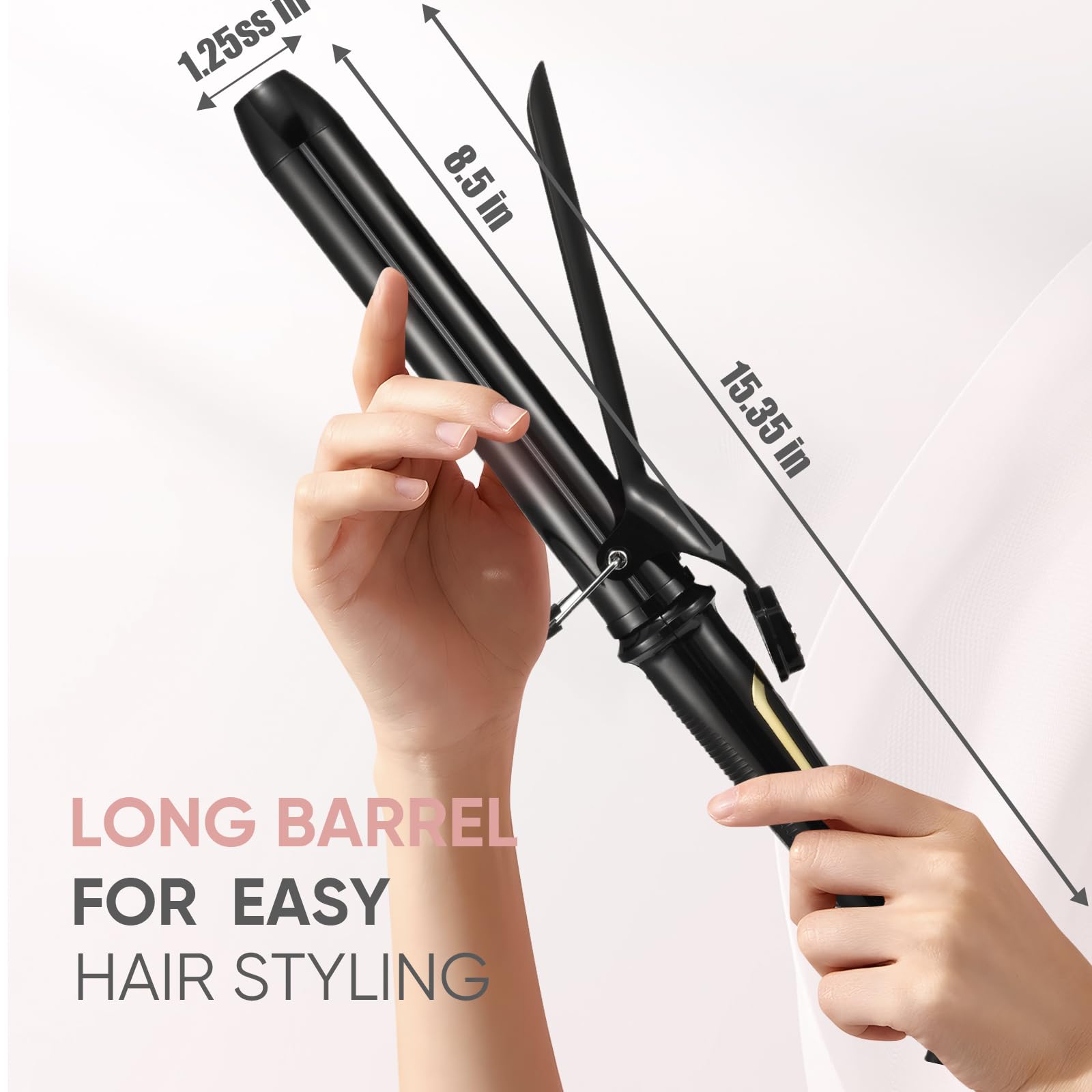LANVIER curling iron auto shut-off boosts safety.