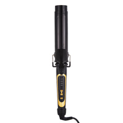 Lanvier curling iron with dual voltage supports global travel and quick styling.