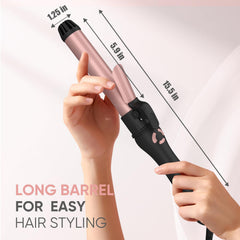 LANVIER curling iron with 11 heat settings enables versatile styles.