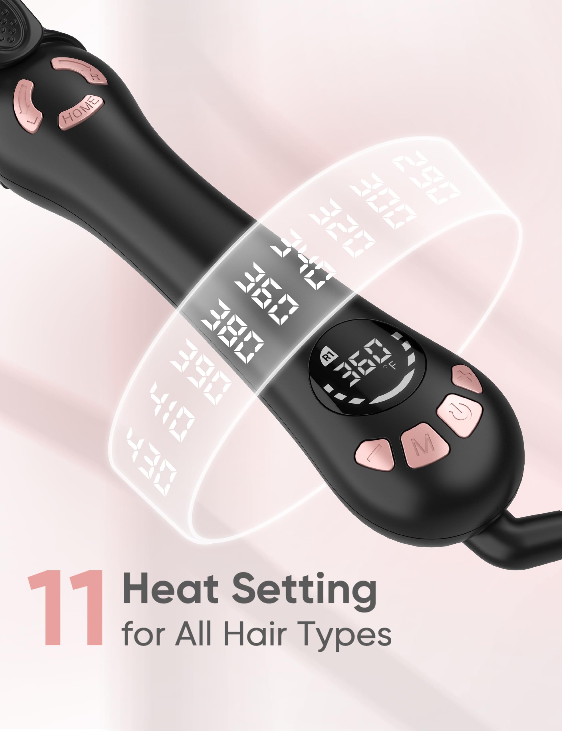 Lanvier rotating curling iron 1 inch rotating mechanism in action during curl