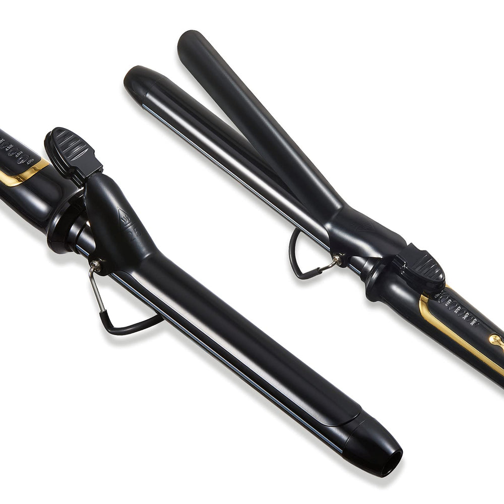 LANVIER sleek black handle offers comfortable grip during styling sessions.