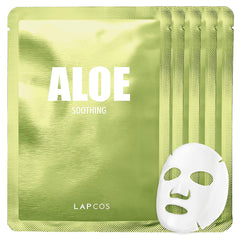 LAPCOS Aloe Sheet Mask pack open showing hydration-ready sheets for refreshed skin.