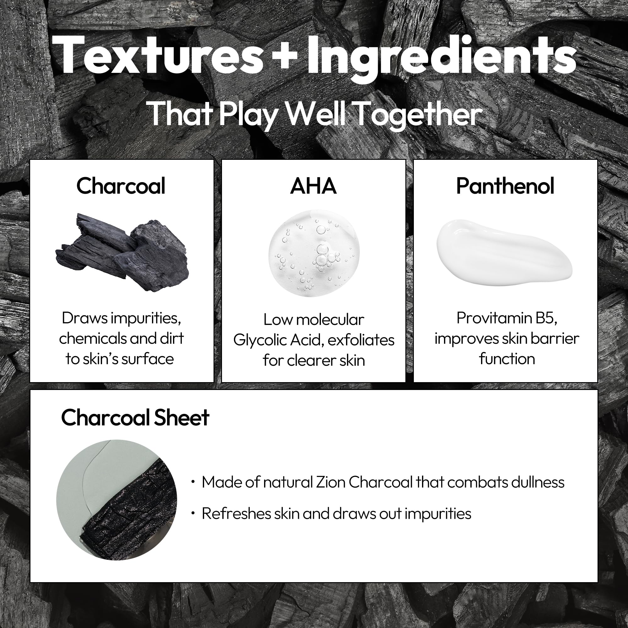 Lapcos Charcoal Sheet Mask sheets laid out ready for detox and refinement.