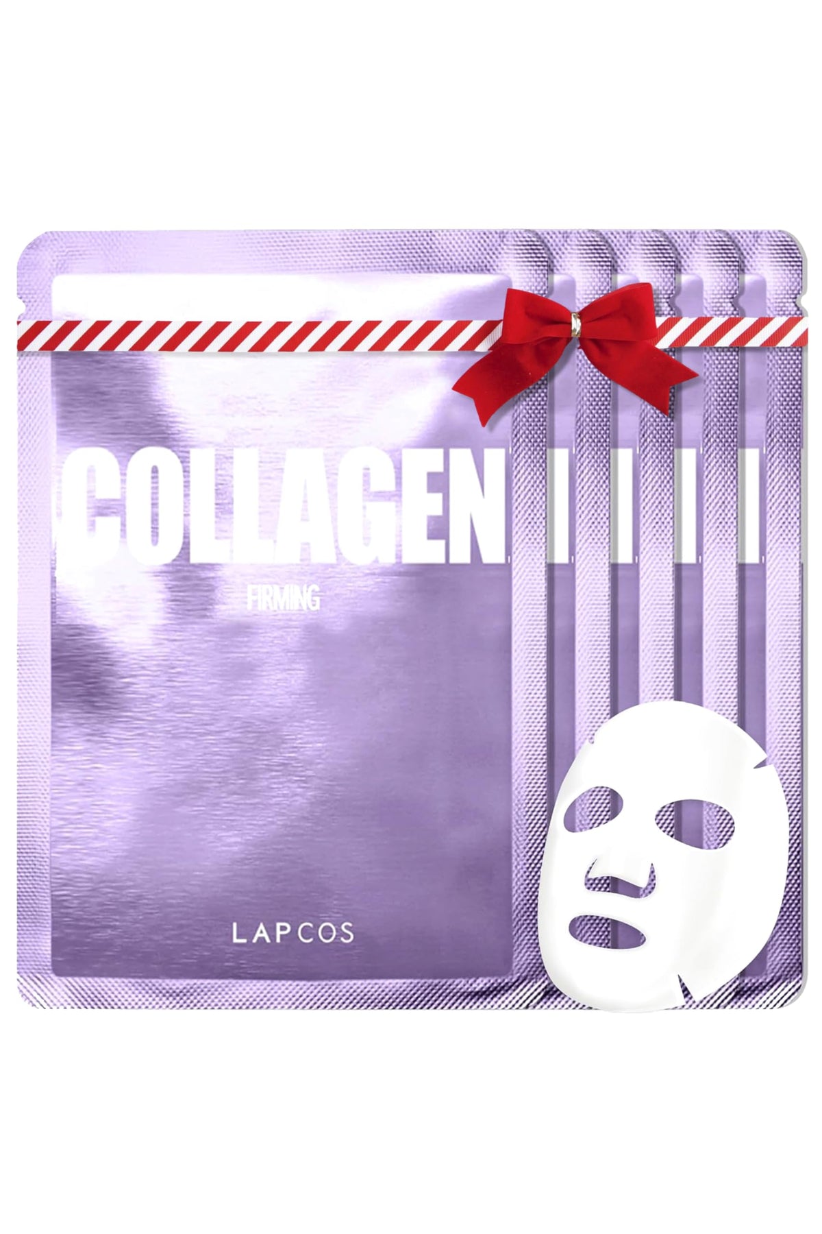 LAPCOS collagen sheet mask 5-pack outer packaging for premium hydration.