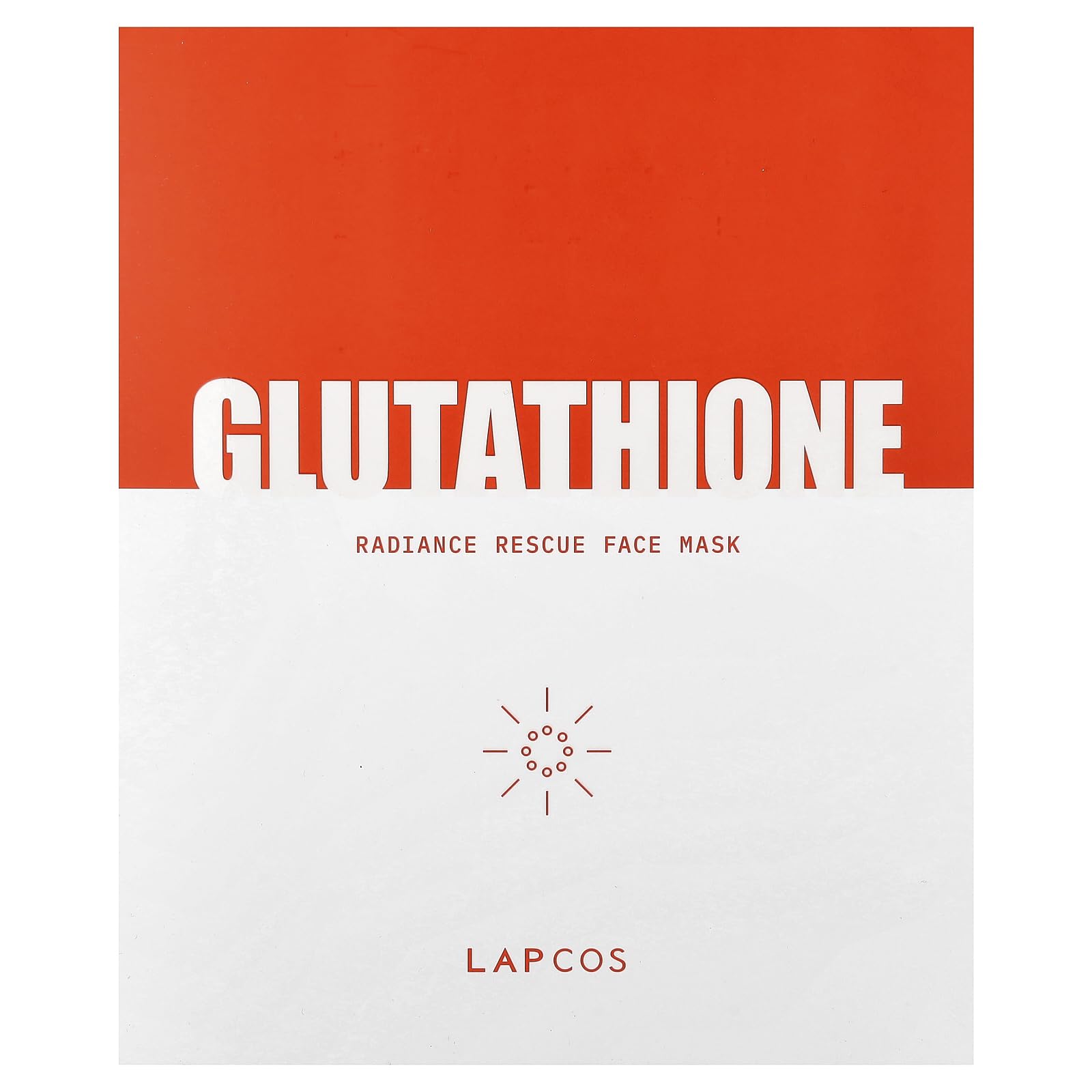LAPCOS Glutathione Radiance Rescue Mask sheet application shows smoothing and even tone.
