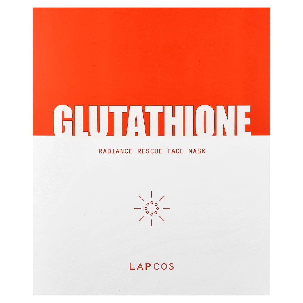 LAPCOS Glutathione Radiance Rescue Mask sheet application shows smoothing and even tone.