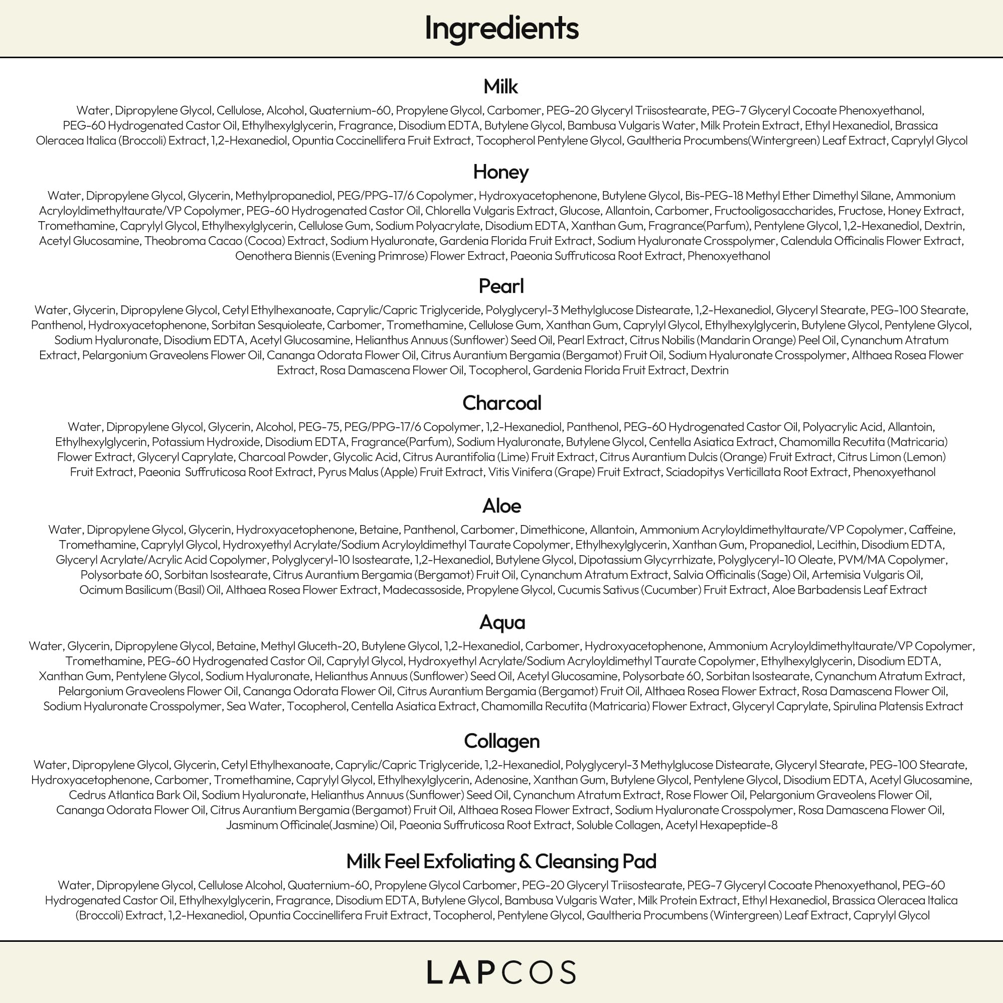 LAPCOS milk feel exfoliating cleansing pad for clean, smooth skin