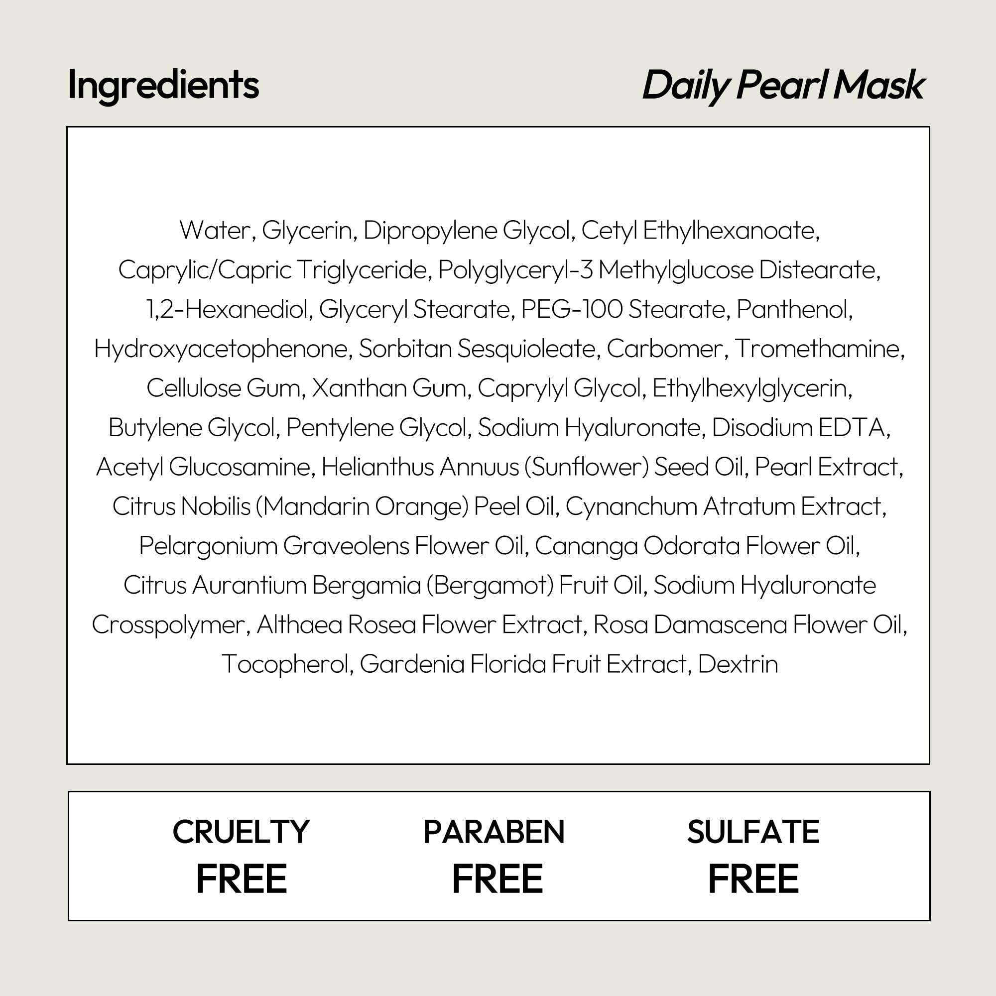 LAPCOS Pearl Sheet Mask closeup shows pearl extract for luminous complexion