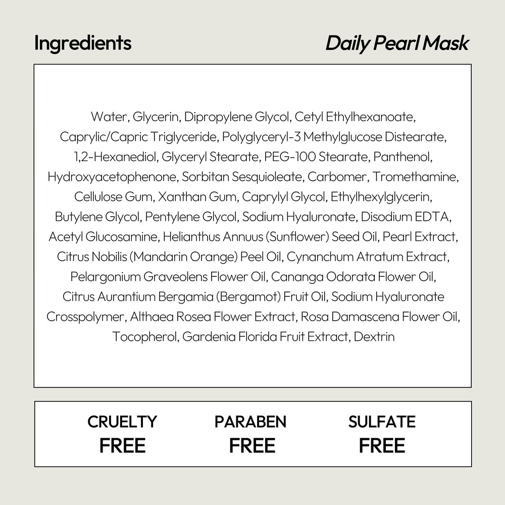 LAPCOS Pearl Sheet Mask closeup shows pearl extract for luminous complexion
