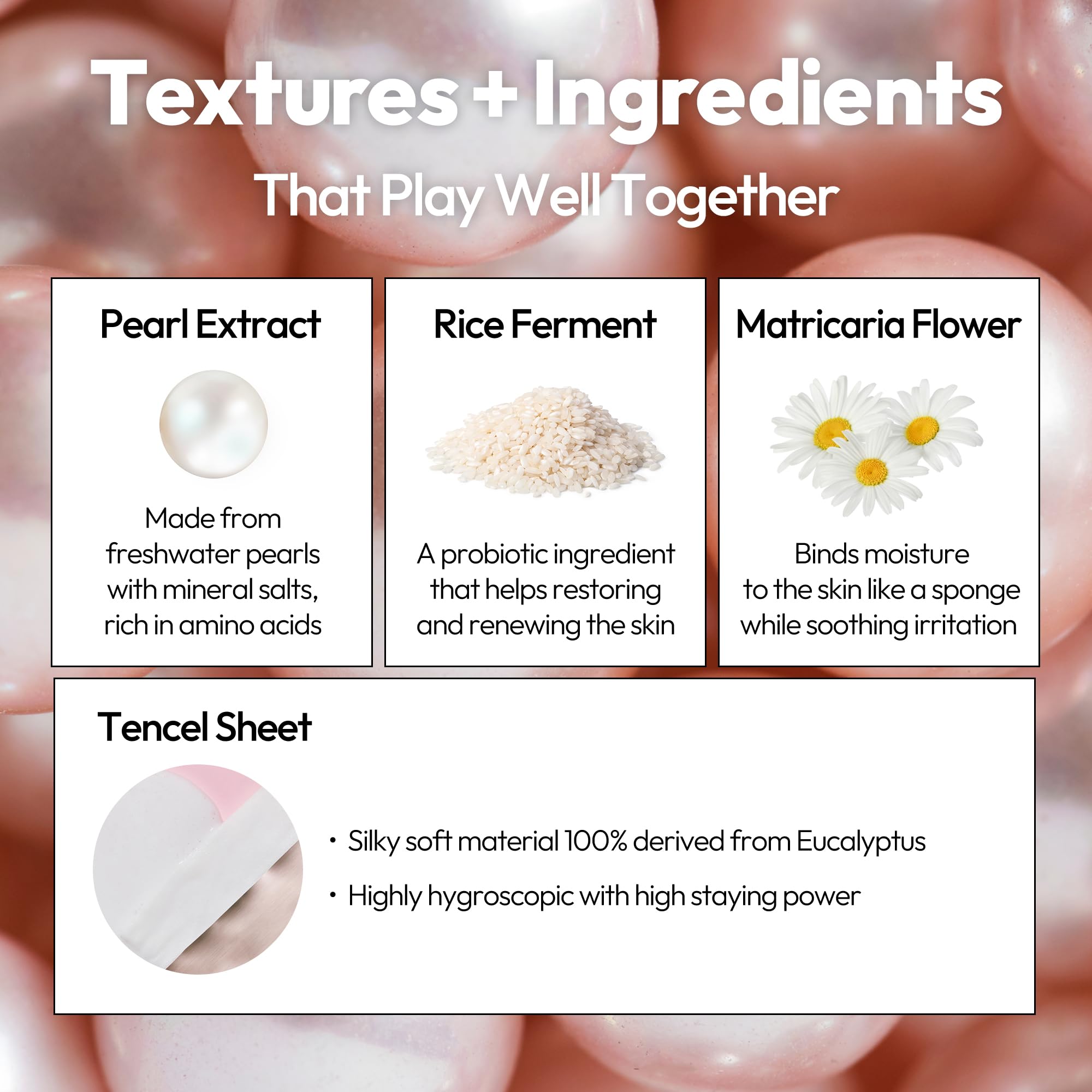 LAPCOS Pearl Sheet Mask tencel-sheet provides comfortable fit and gentle hydration