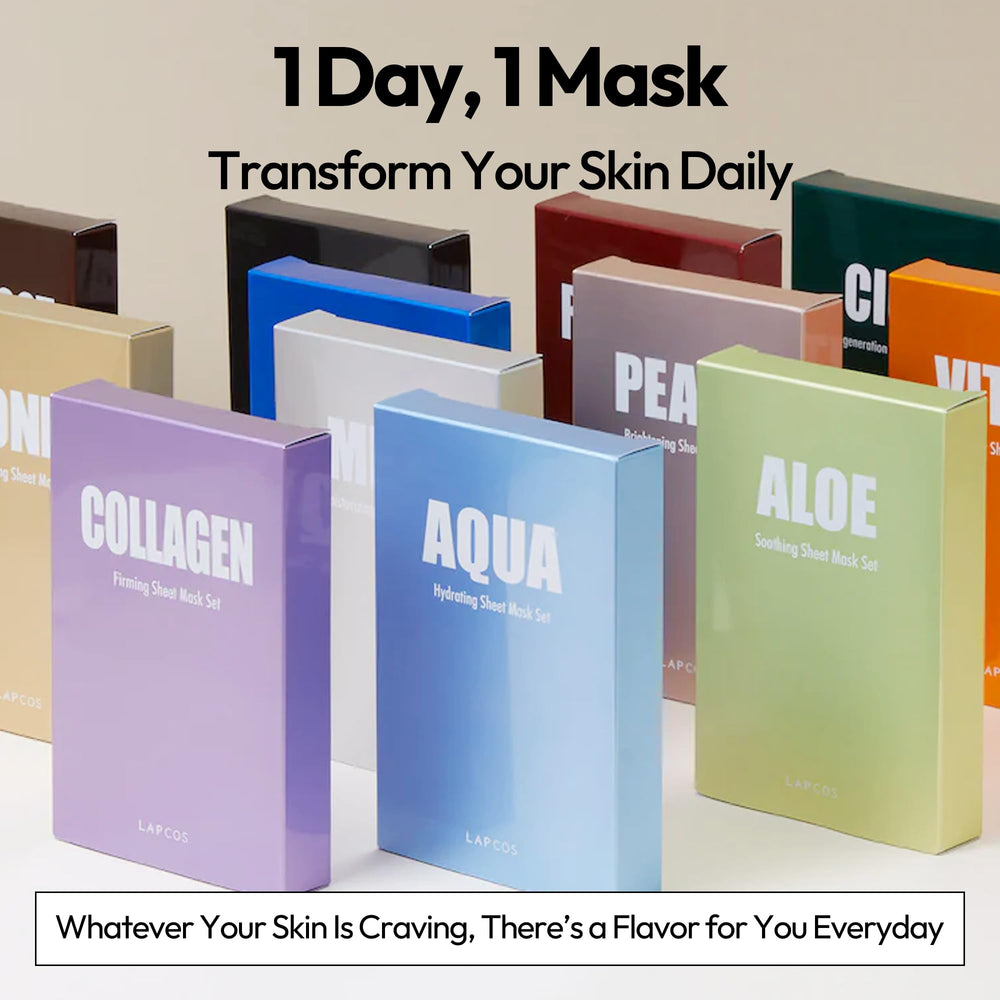 LAPCOS Vita C sheet mask serum beads detail shows concentrated vitamin C serum