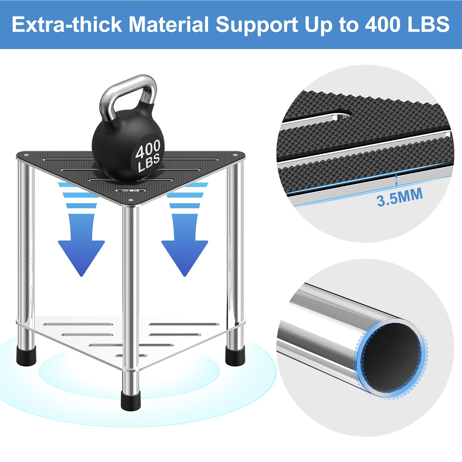 LarFaFa 15.4-inch stool height provides comfortable leg access during shaving sessions.