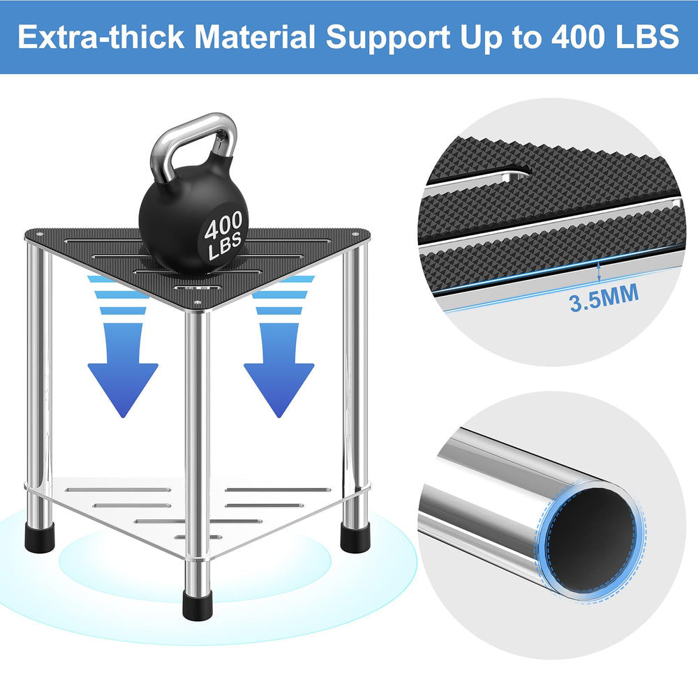 LarFaFa 15.4-inch stool height provides comfortable leg access during shaving sessions.