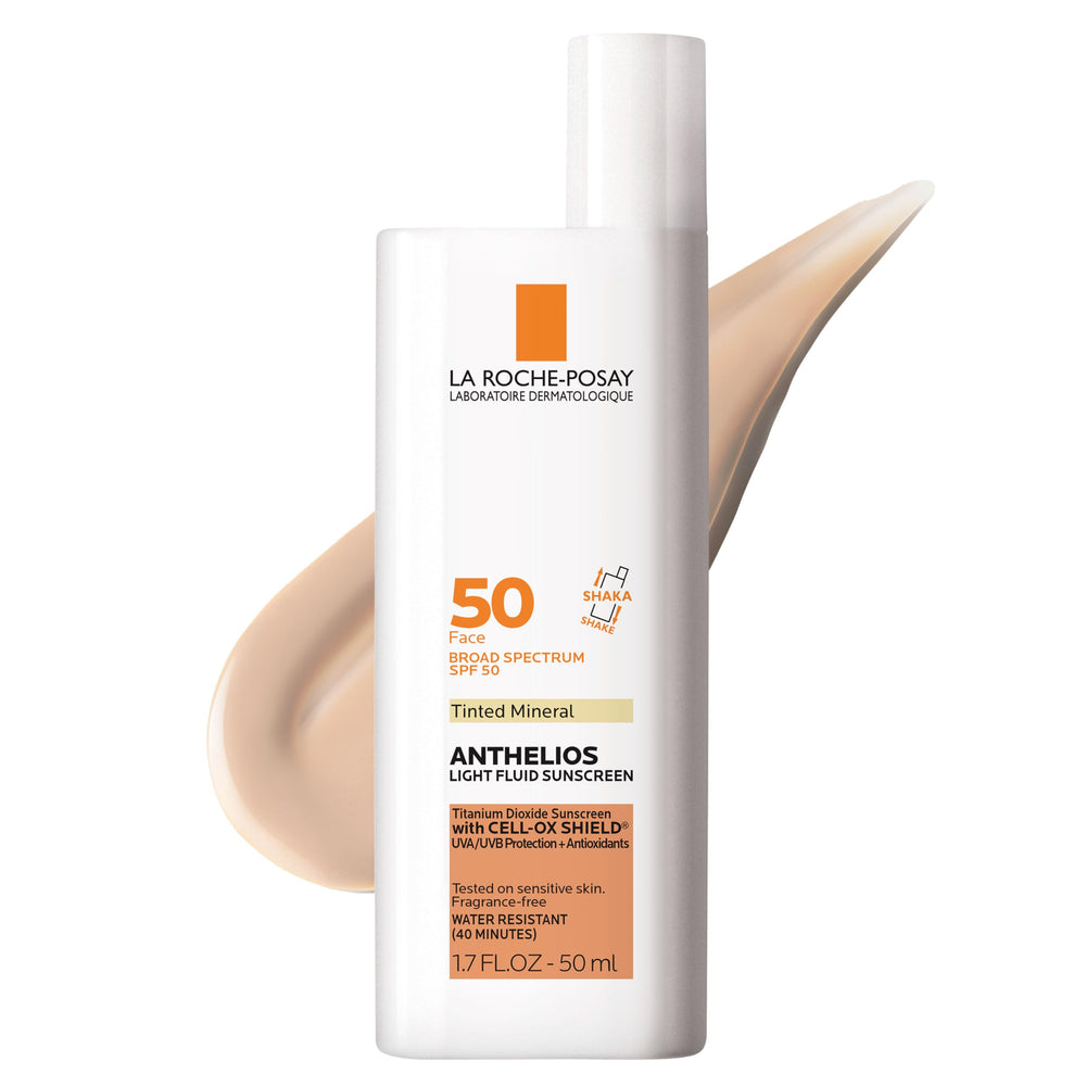 La Roche-Posay front bottle view showing SPF 50 protection benefit