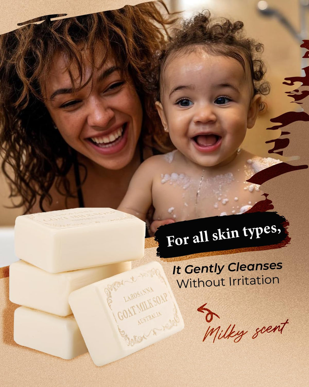 larosanna Australian Goat Milk Soap plant oils ingredients on natural background