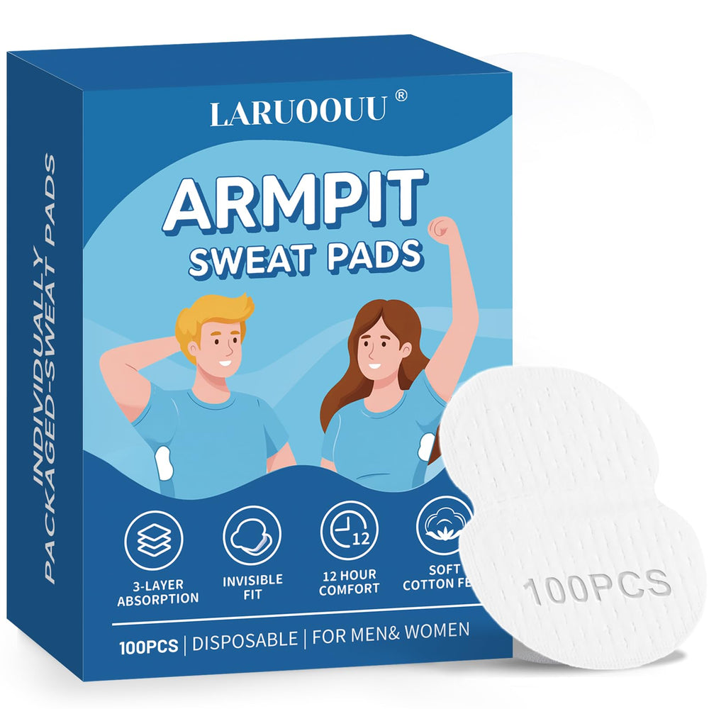 LARUOOUU armpit pads absorb sweat for long-lasting freshness underarms.