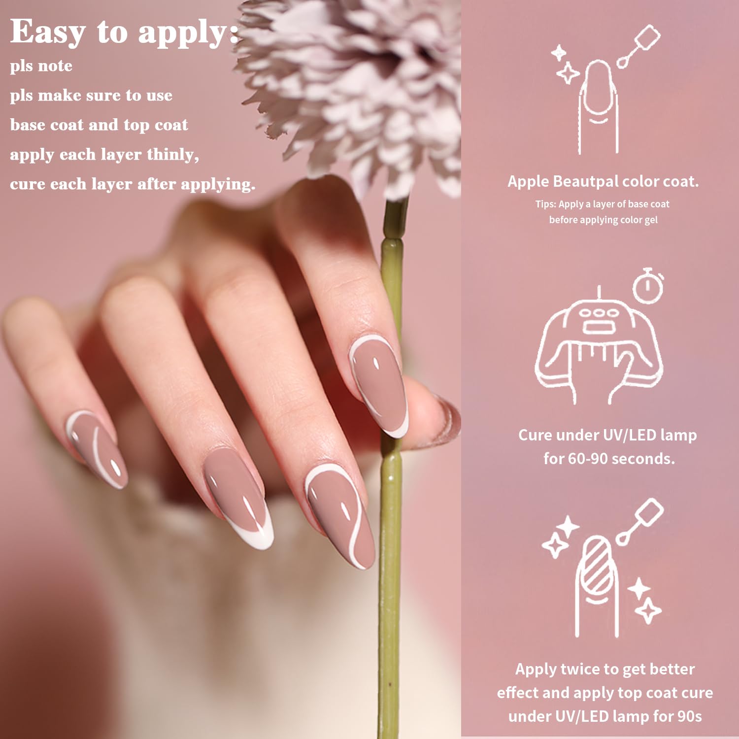 Larvall Beautpal manicure application image demonstrates smooth, even color for DIY nails.