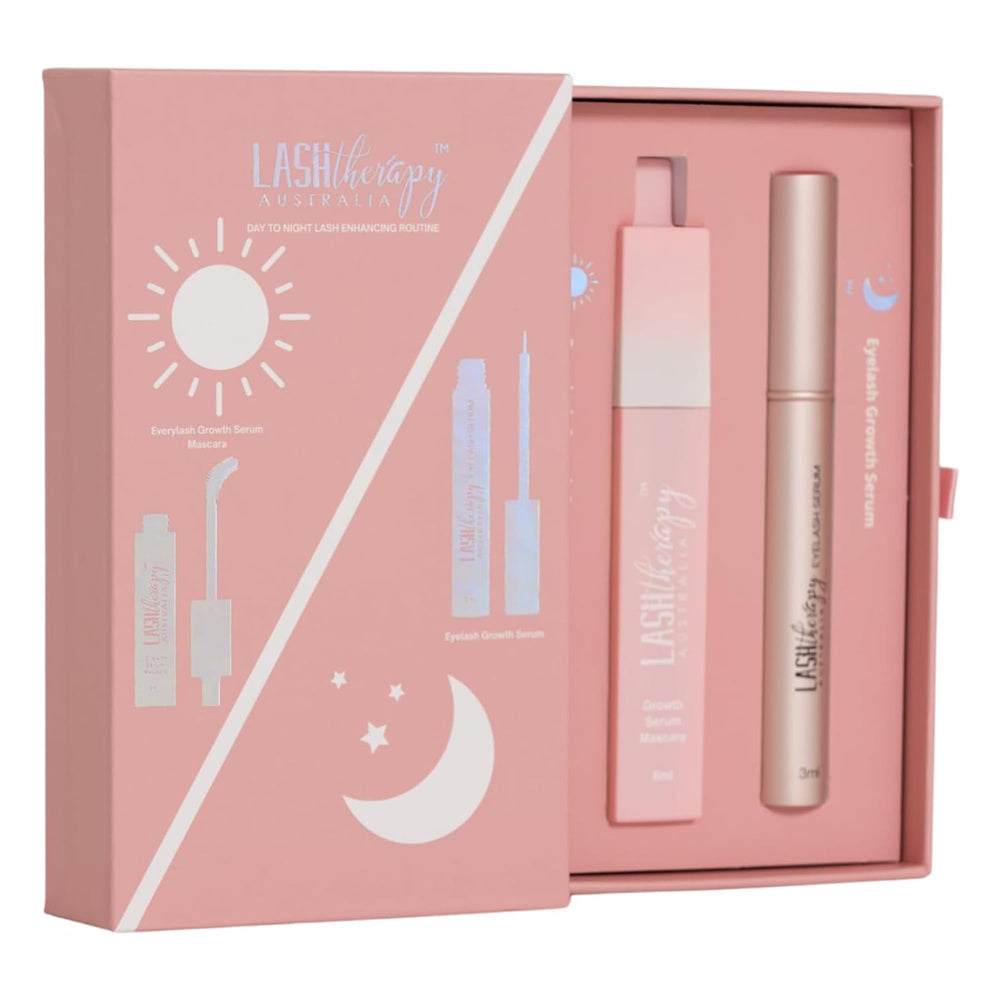Lash Therapy Australia Day to Night Bundle box showing a complete lash care duo for enhanced lash potential