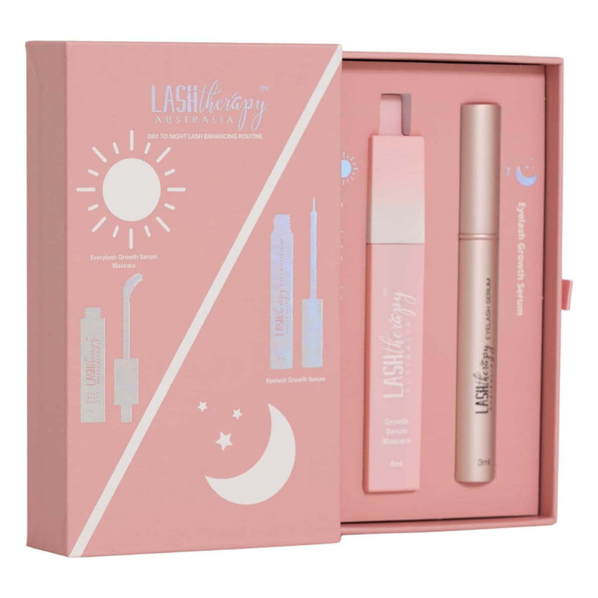 Lash Therapy Australia Day to Night Bundle box showing a complete lash care duo for enhanced lash potential