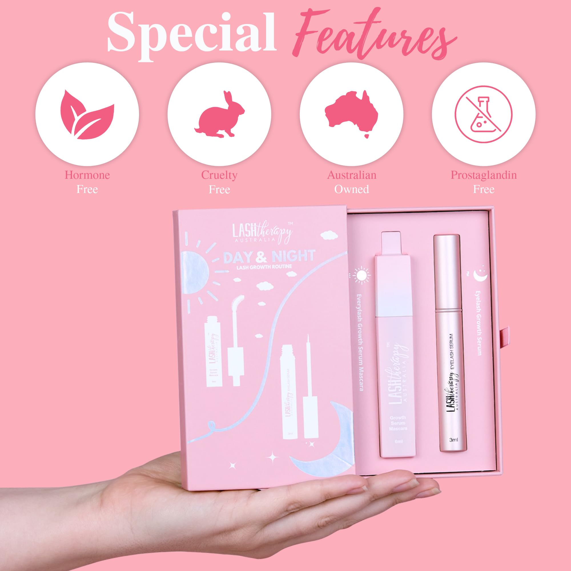 Lash Therapy Every Lash Growth Serum packaging front view highlighting vegan cruelty-free formula