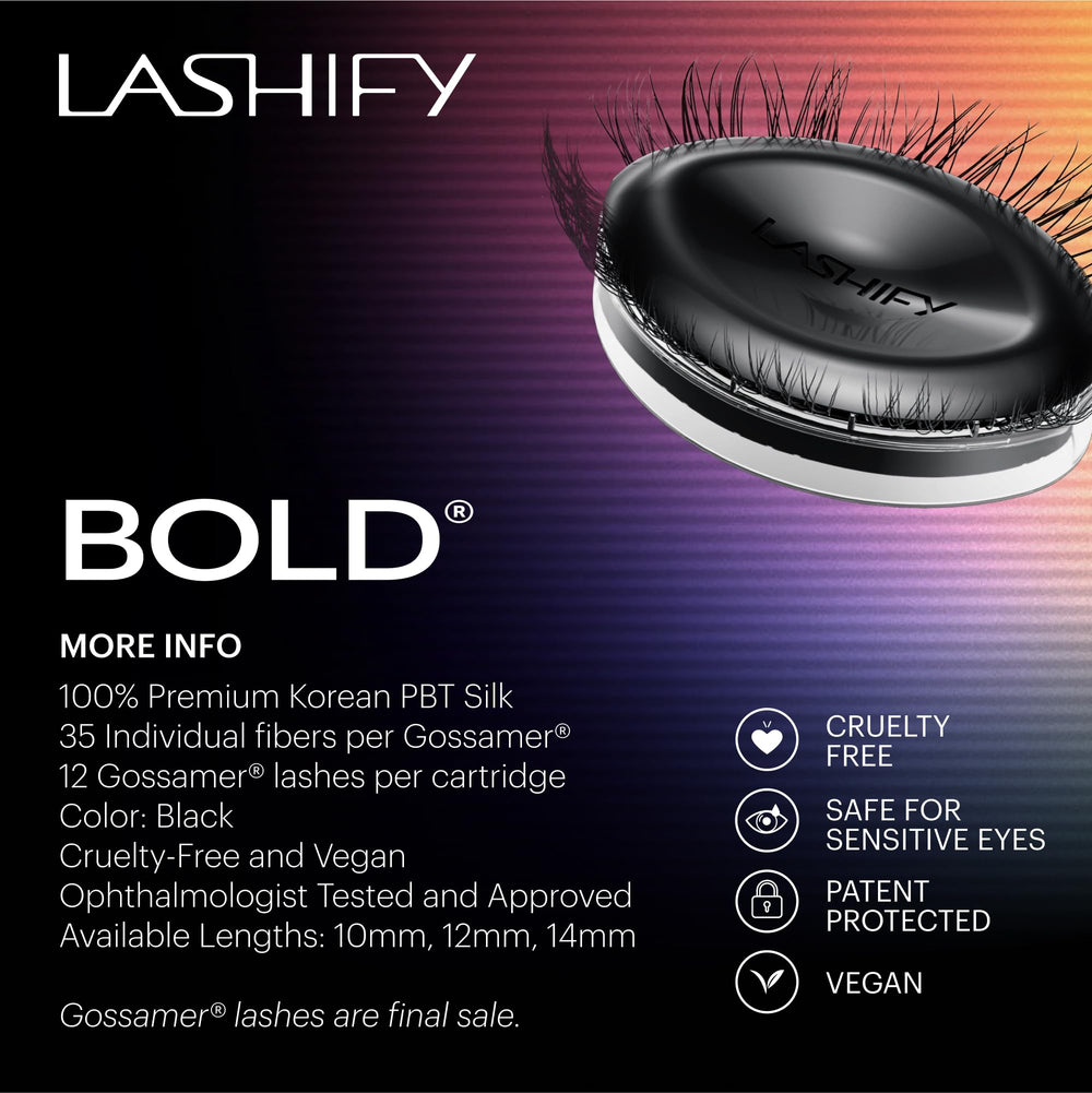 Lashify Bold 10mm Gossamer set image shows full DIY kit readiness
