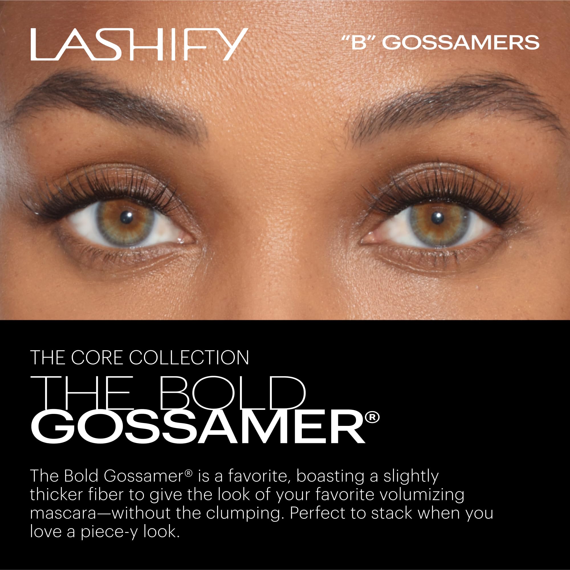Lashify Bold 10mm Gossamer wand demonstrates precise placement for a natural, piece-y effect