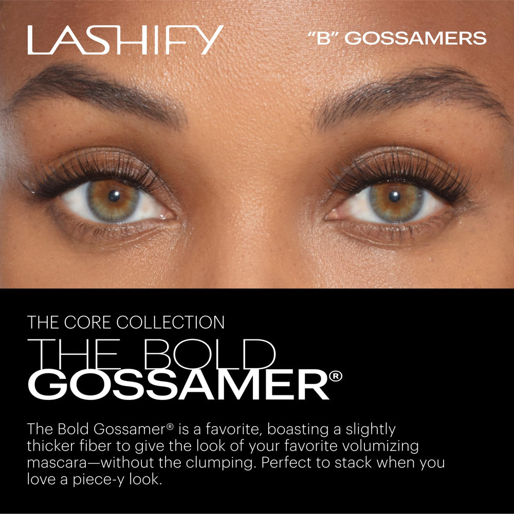 Lashify Bold 12mm Gossamer refill closeup bundle showing thick fibers for definition