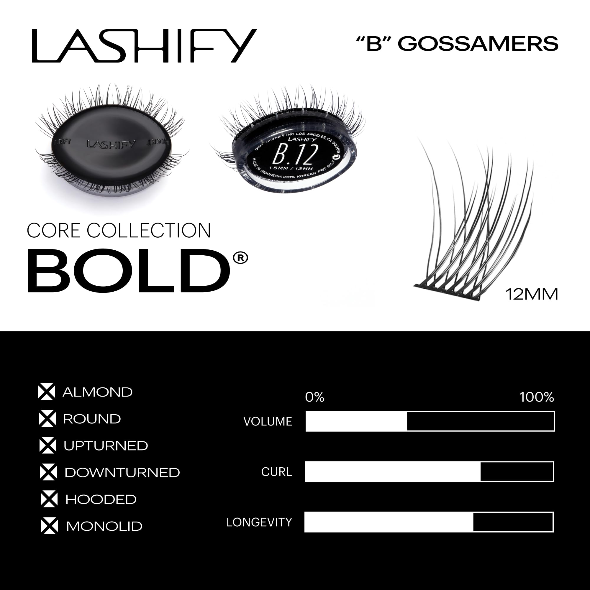 Lashify Bold 12mm Gossamer refill with Fuse Control Wand demonstrates precise tool use