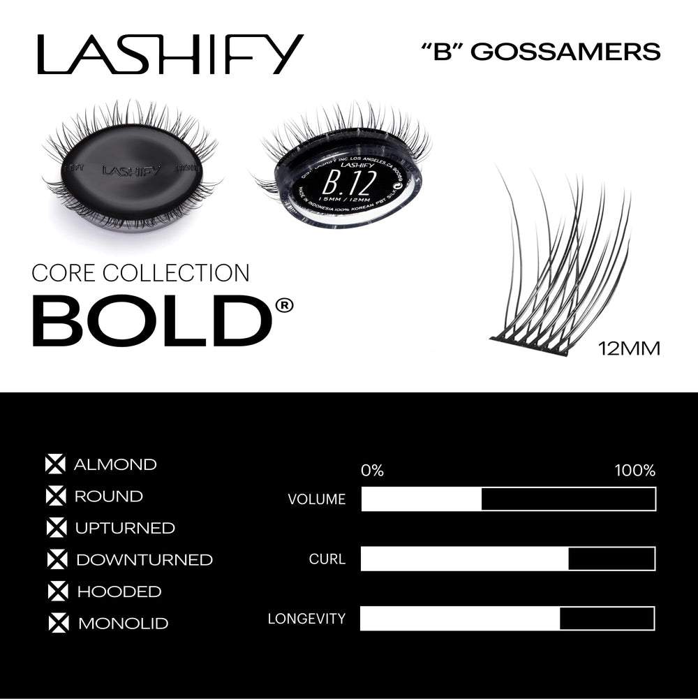 Lashify Bold 12mm Gossamer refill with Fuse Control Wand demonstrates precise tool use