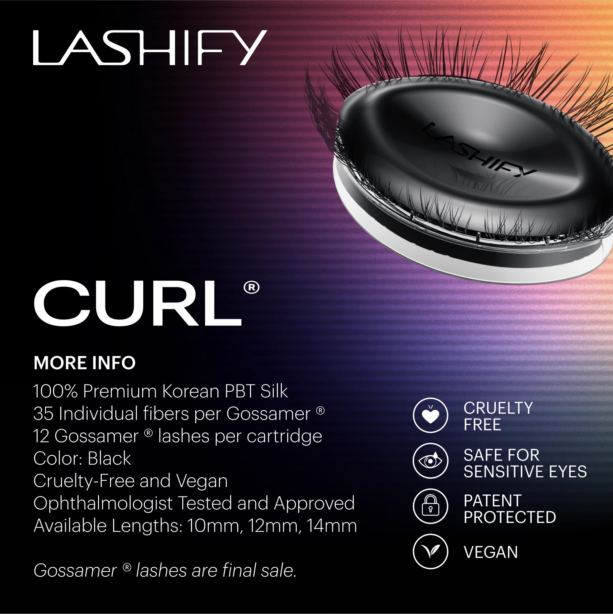 Lashify cruelty-free vegan Korean PBT silk lashes detail