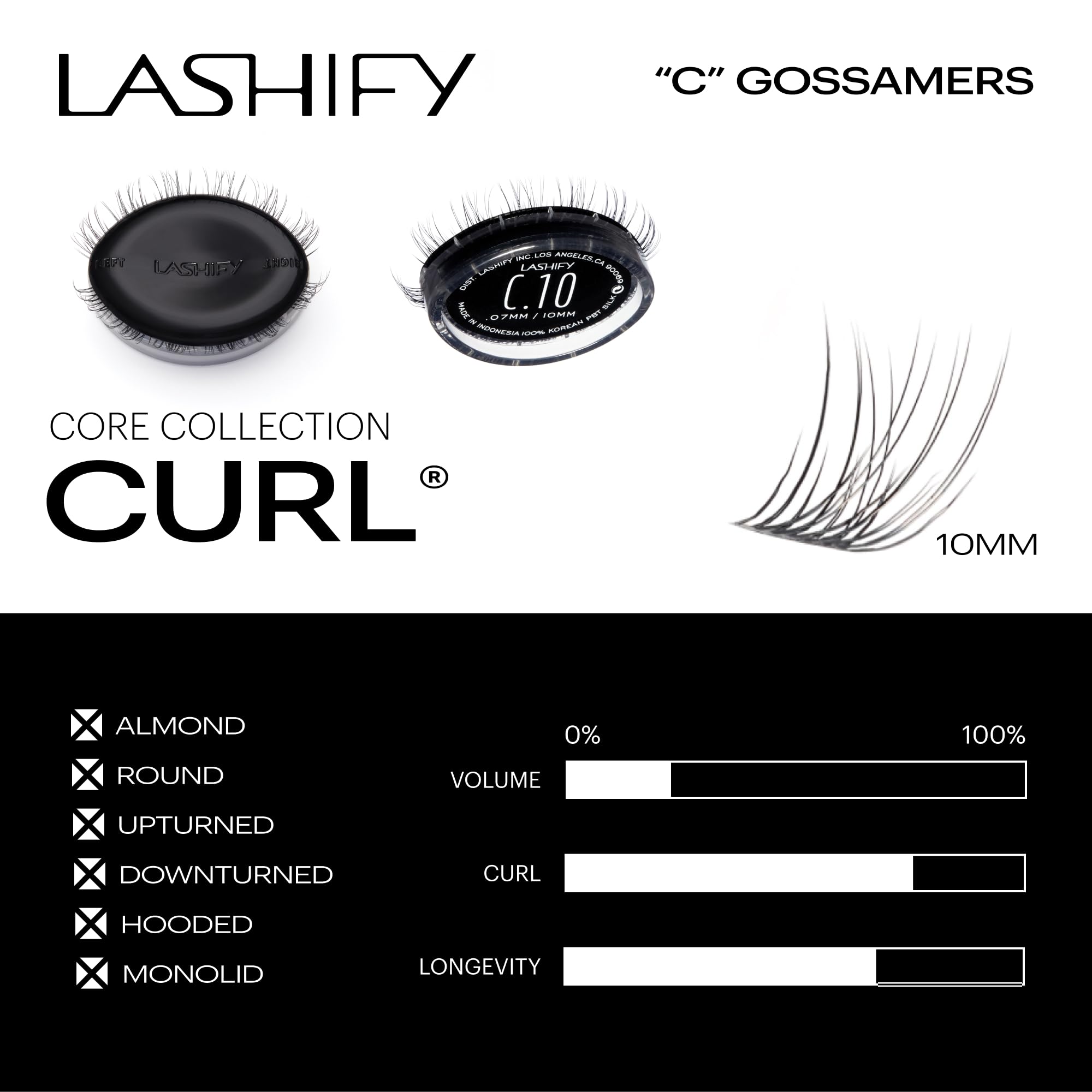 DIY application setup with Lashify Curl 10mm Gossamer for seamless results.