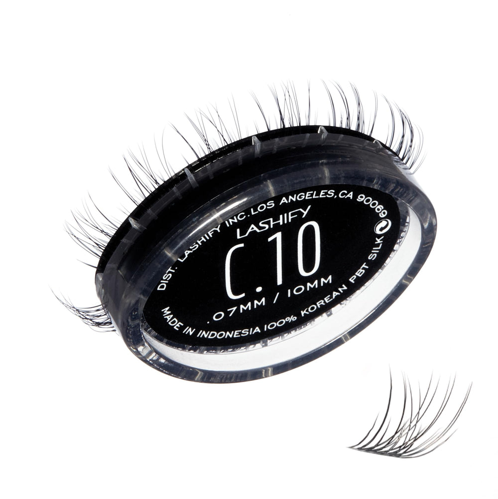 Lashify Curl 10mm Gossamer cartridge for natural-looking DIY lash enhancement.