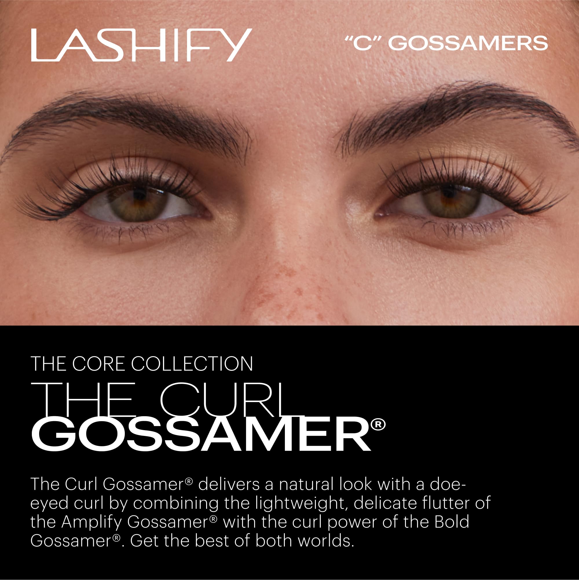 Lashify Gossamer curl closeup in silk showing natural flutter