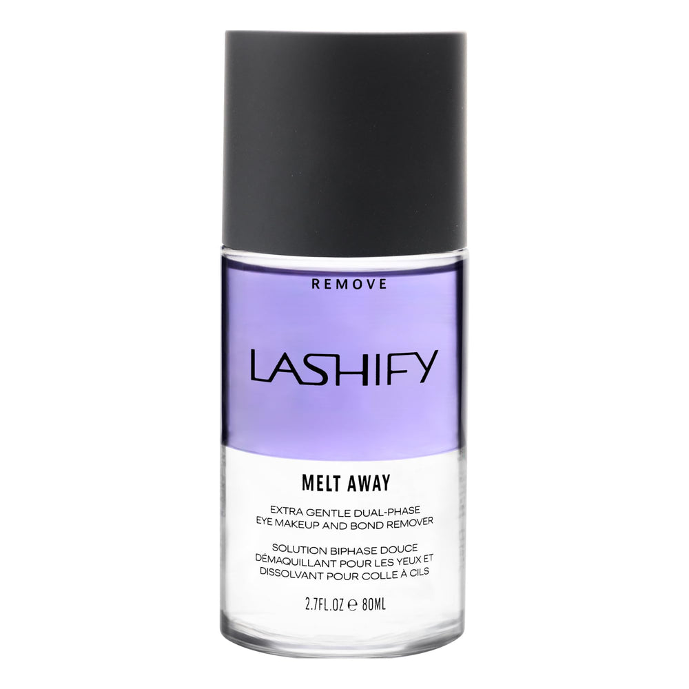 Lashify Melt Away bottle front view for gentle makeup removal and lash conditioning
