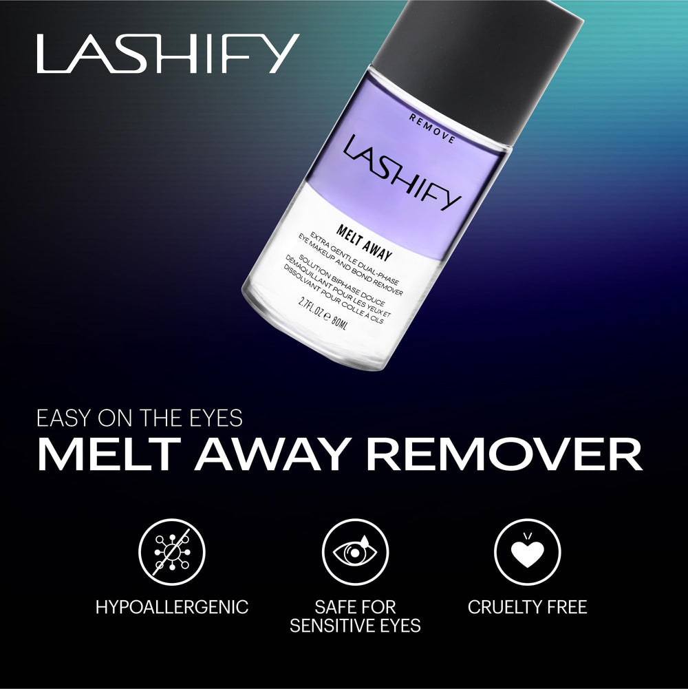 Lashify Melt Away dual-phase action visualization for easy makeup removal without tugging
