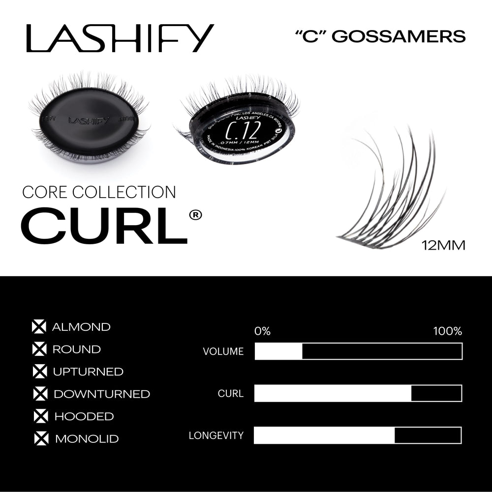 Lashify natural doe-eyed look with 12mm lashes on close-up