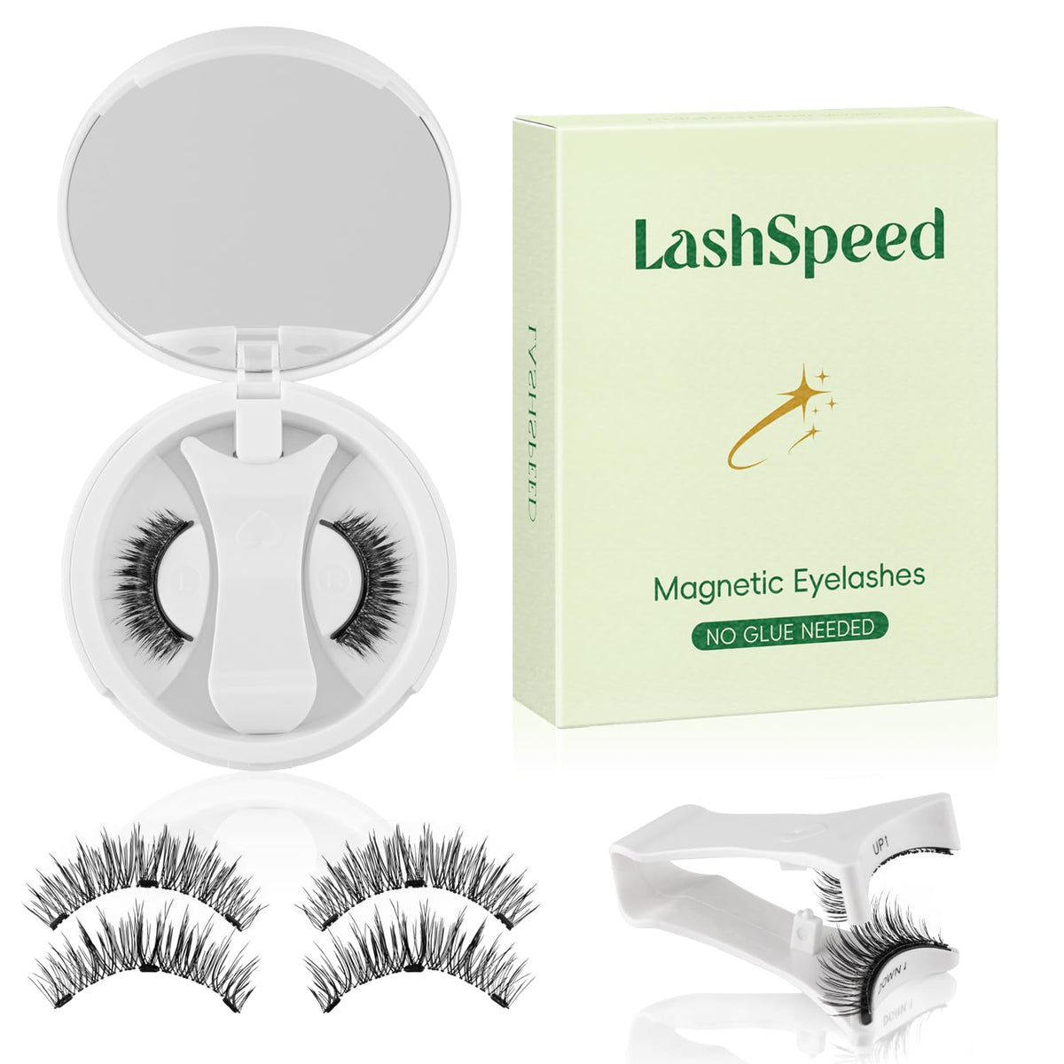 LashSpeed magnetic lash kit applicator enables quick, mess-free application.