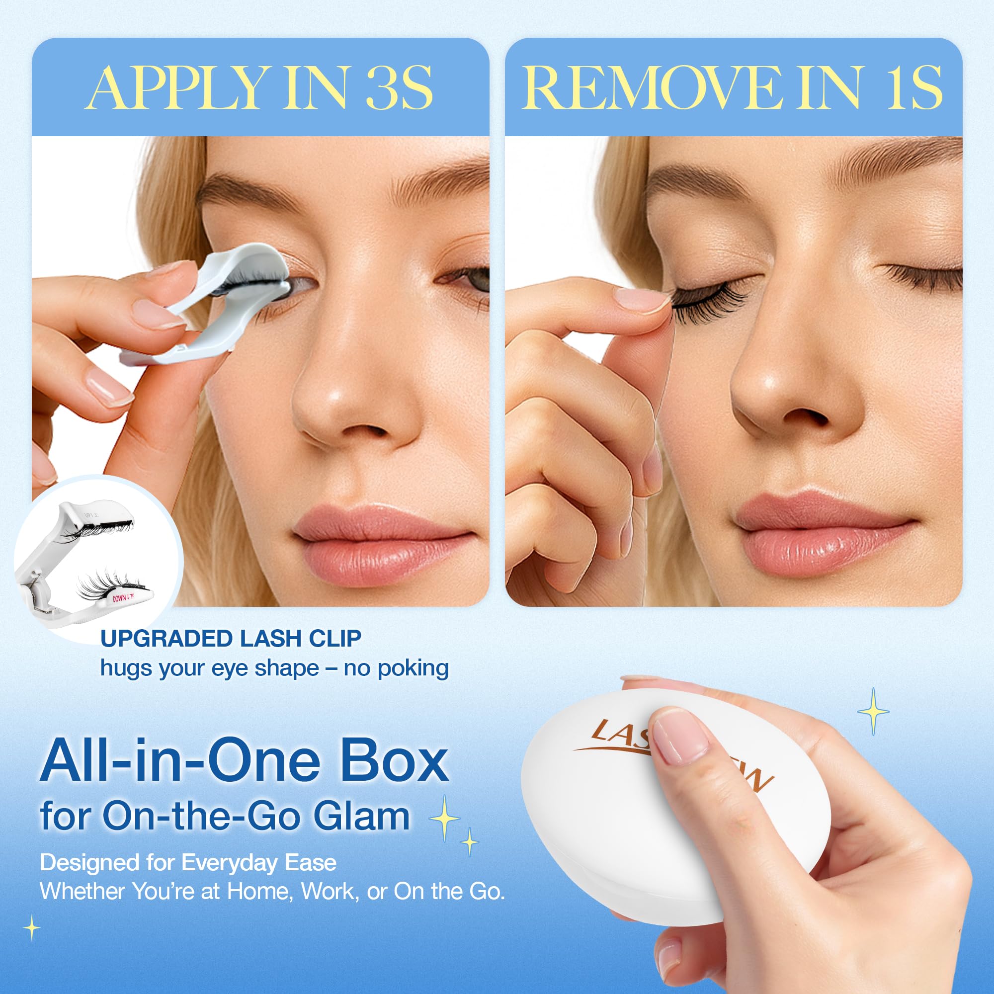 LASHVIEW LunaSoft compact case includes mirrors and fixer for travel-ready use.