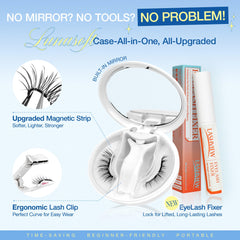 LASHVIEW LunaSoft magnetic lashes close-up highlighting secure hold and magnetic strength.