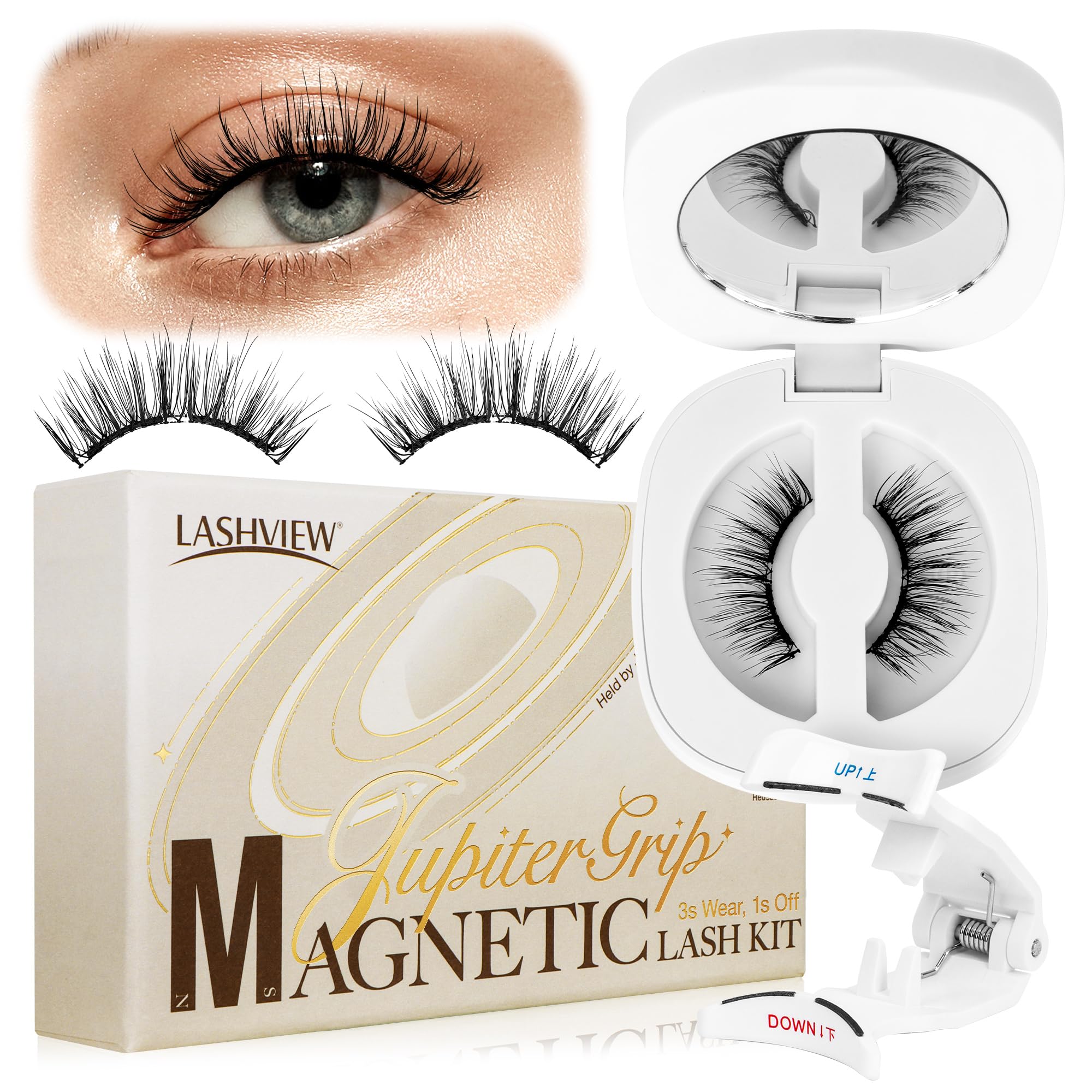 LASHVIEW magnetic-lashes natural-look on eyelid for everyday wear