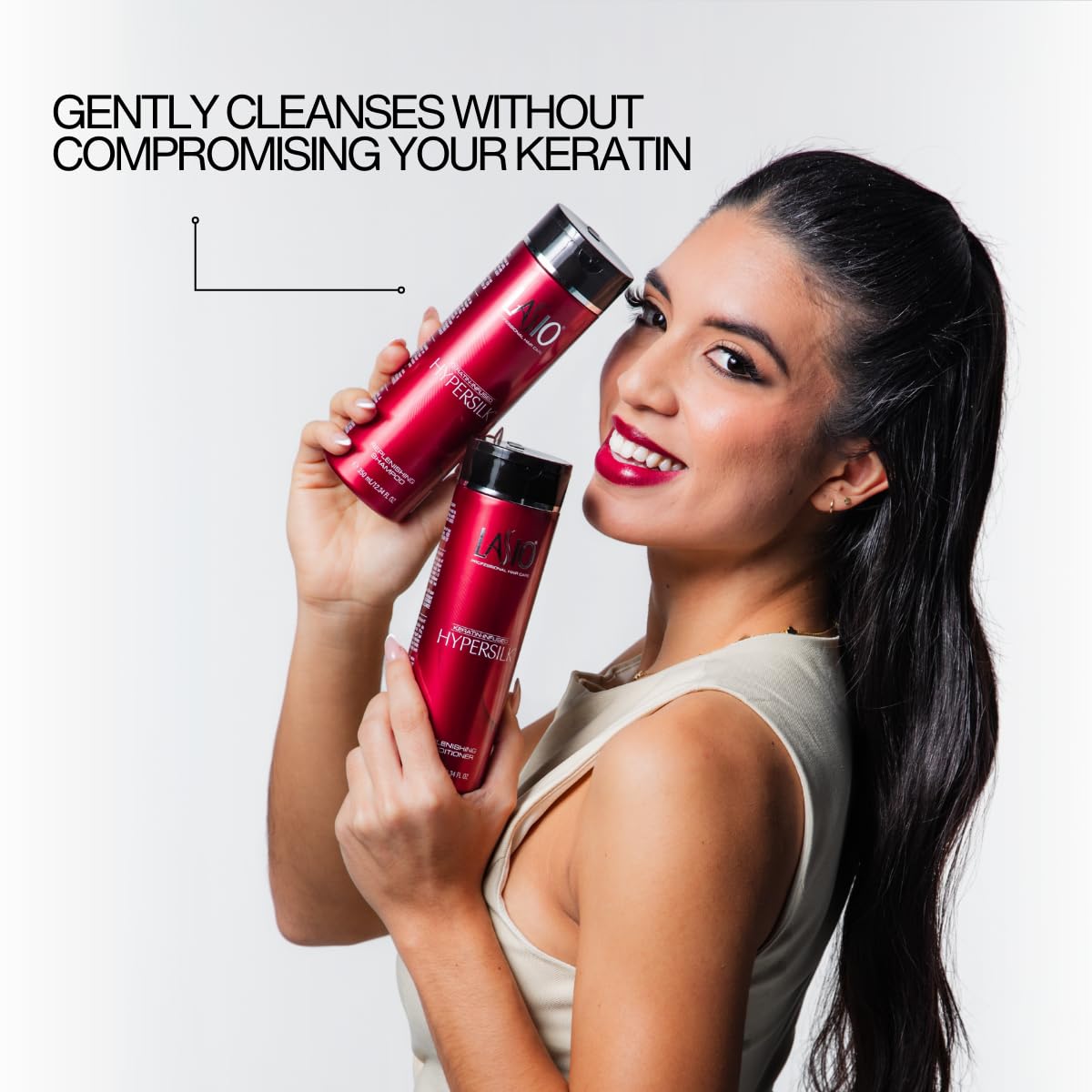 Lasio Hypersilk with Amber Extract close-up highlighting nourishing ingredient.