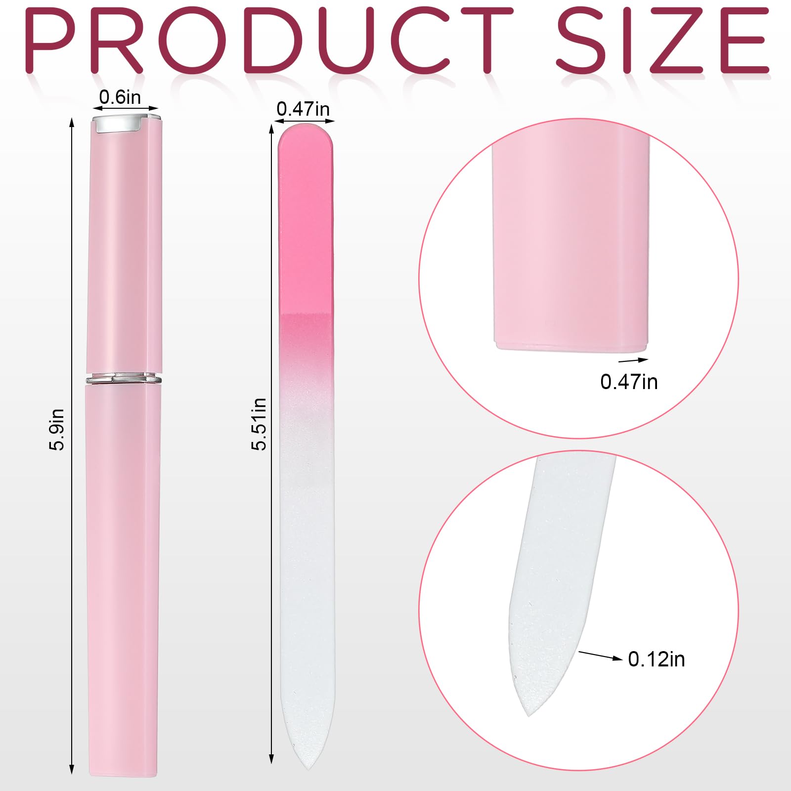 Lasnten double-sided glass nail file provides smooth filing and fewer snags.