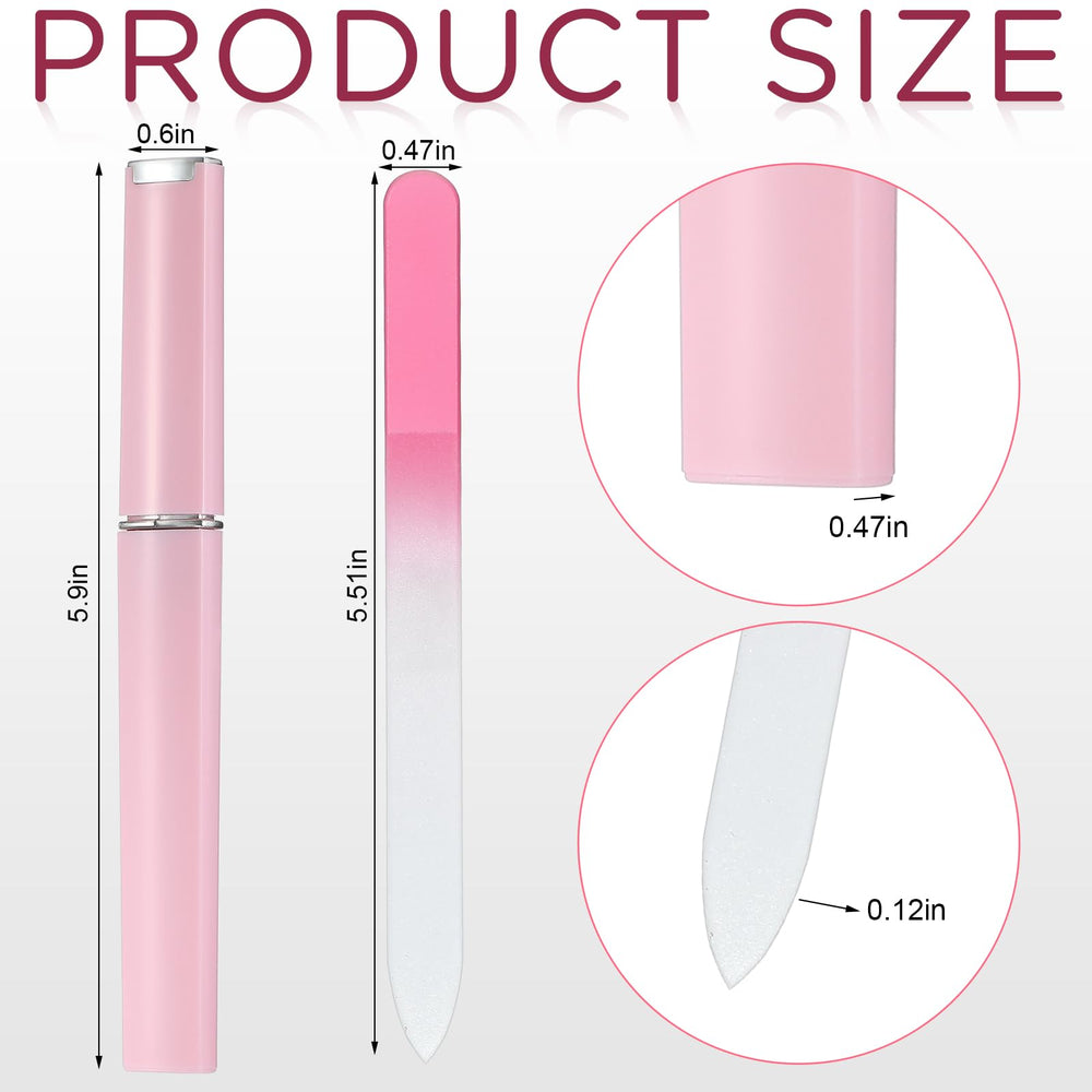 Lasnten double-sided glass nail file provides smooth filing and fewer snags.