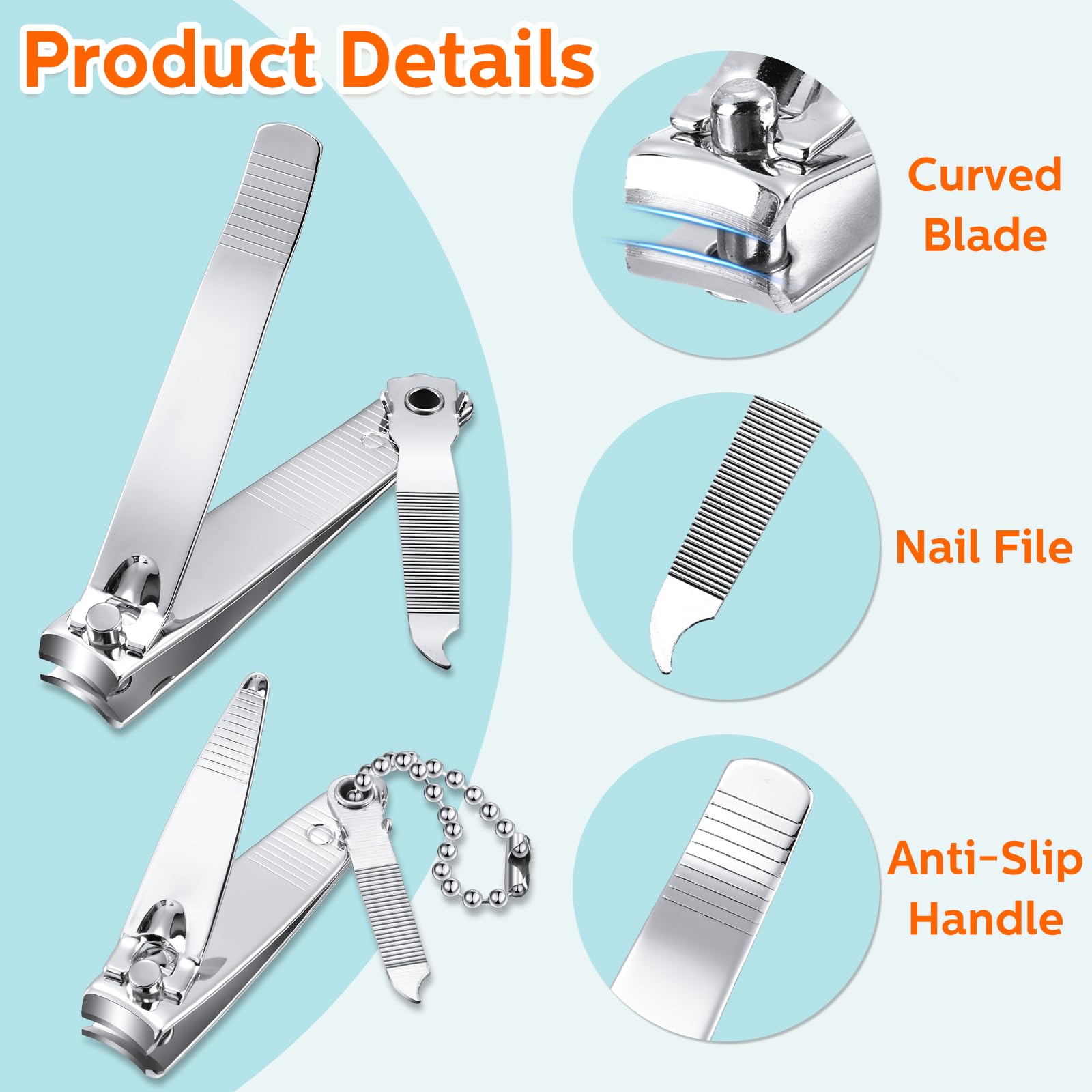 Lasnten stainless steel nail cutters with rust resistant finish for lasting daily grooming.