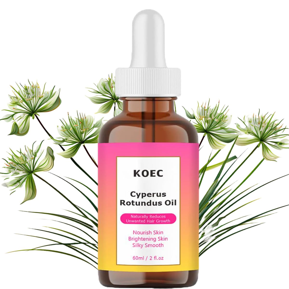 LastSweness Cyperus Rotundus oil bottle demonstrating natural hair removal formula