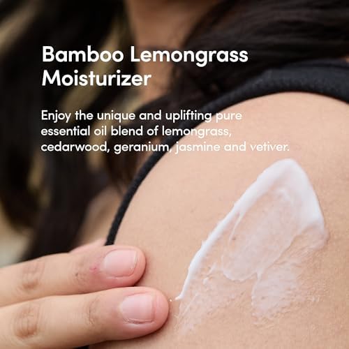 LATHER Bamboo Lemongrass texture close-up shows a silky, non-greasy finish