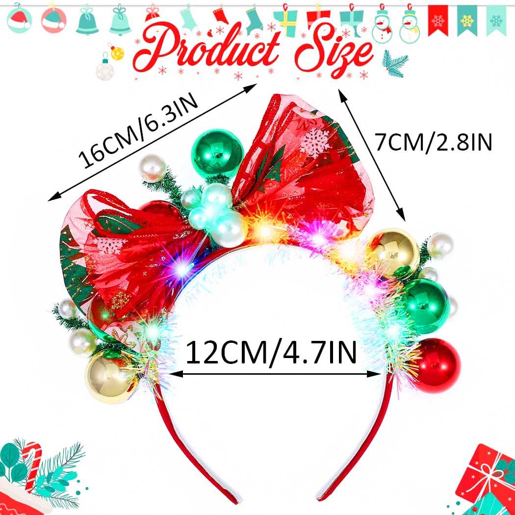 Latious glow-tinsel headband playful festive vibe for holidays.