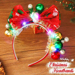Latious led xmas bow hairband glow for standout events.